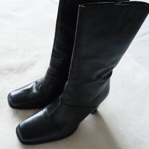 Elaine Turner Black Leather Boots made in Brazil (size 8M)